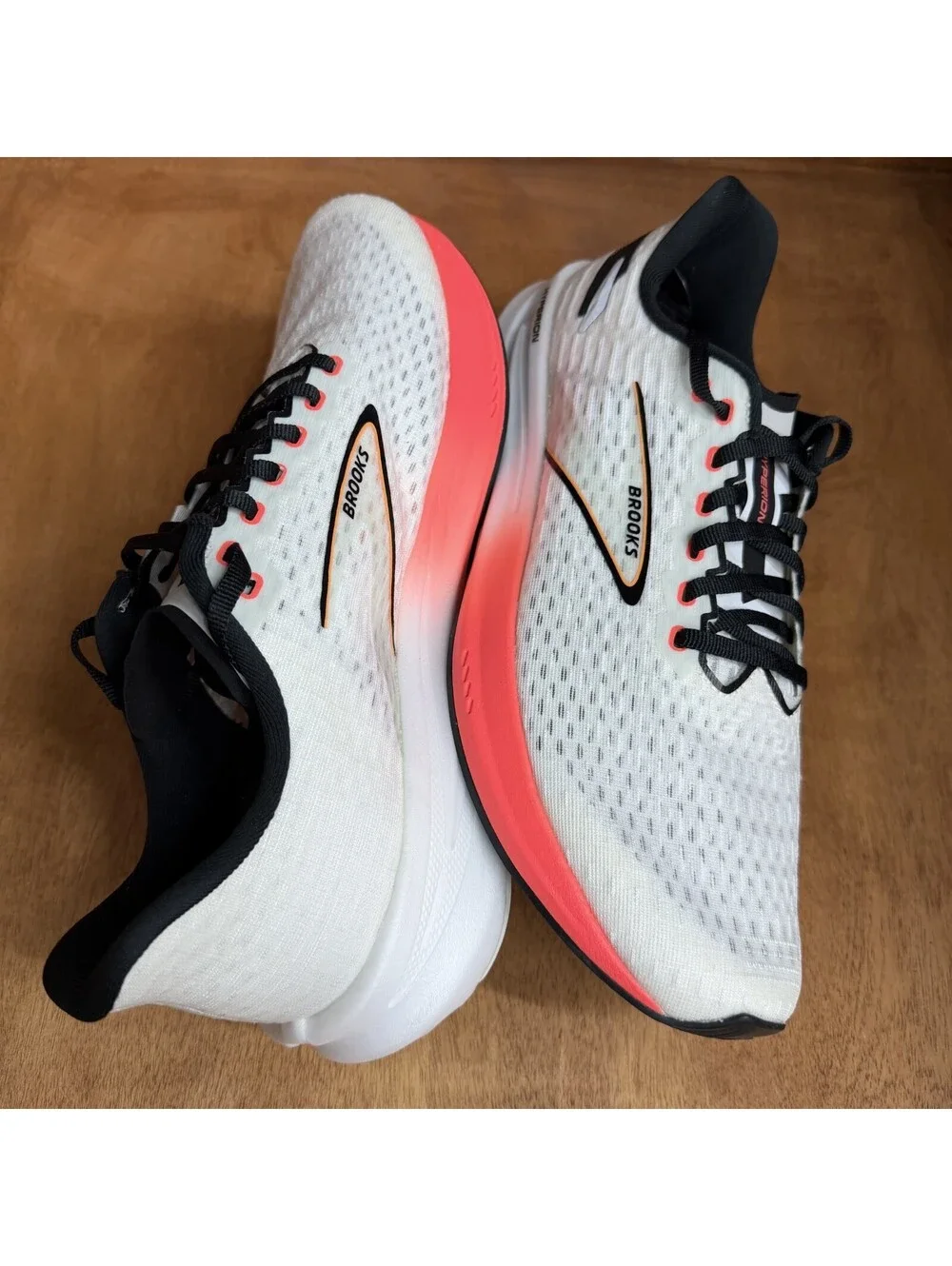 Brooks Hyperion Shoes Mens 11.5 D White Fiery Coral Running Sneakers 1104071D497